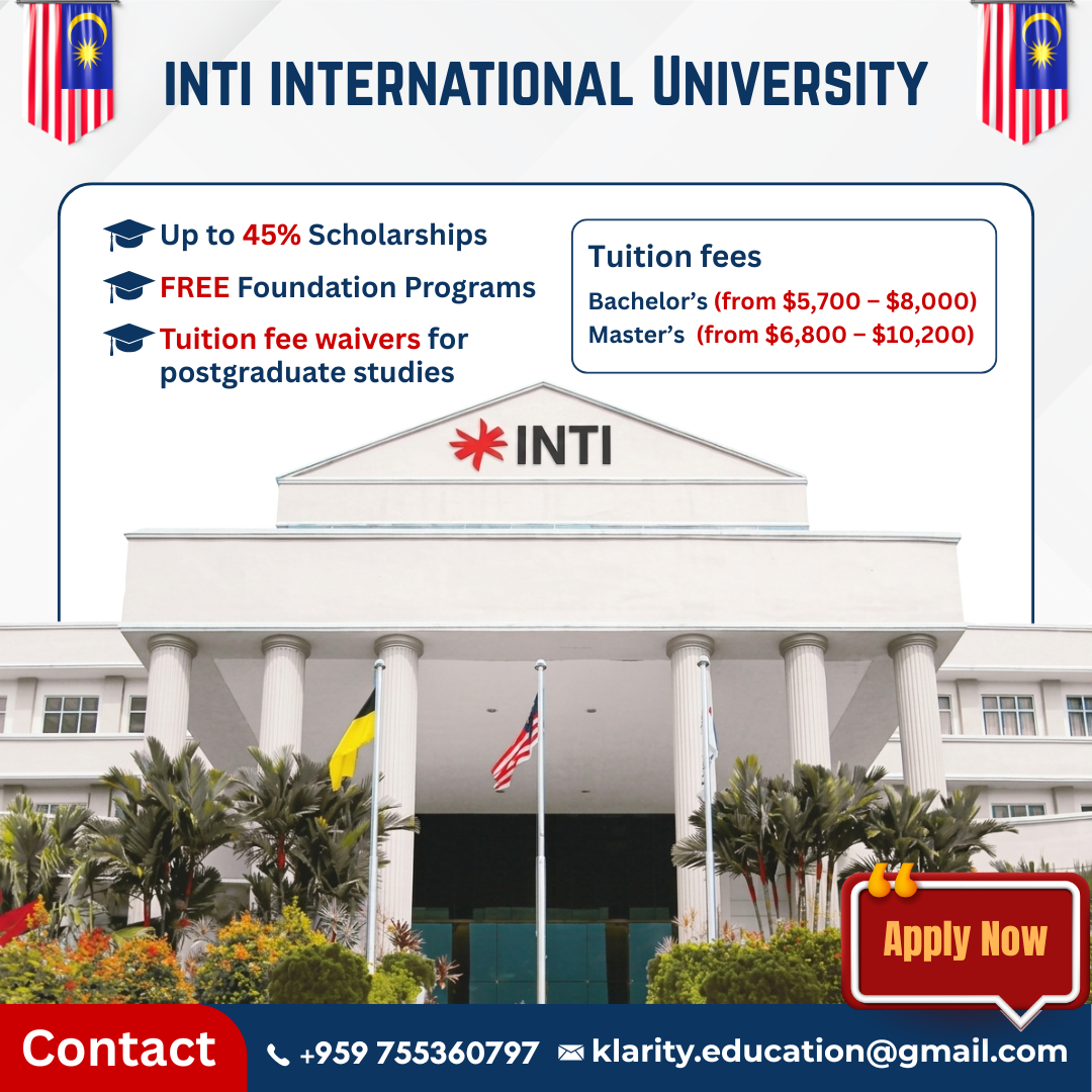 Study In INTI University (Up To 45% Scholarships)