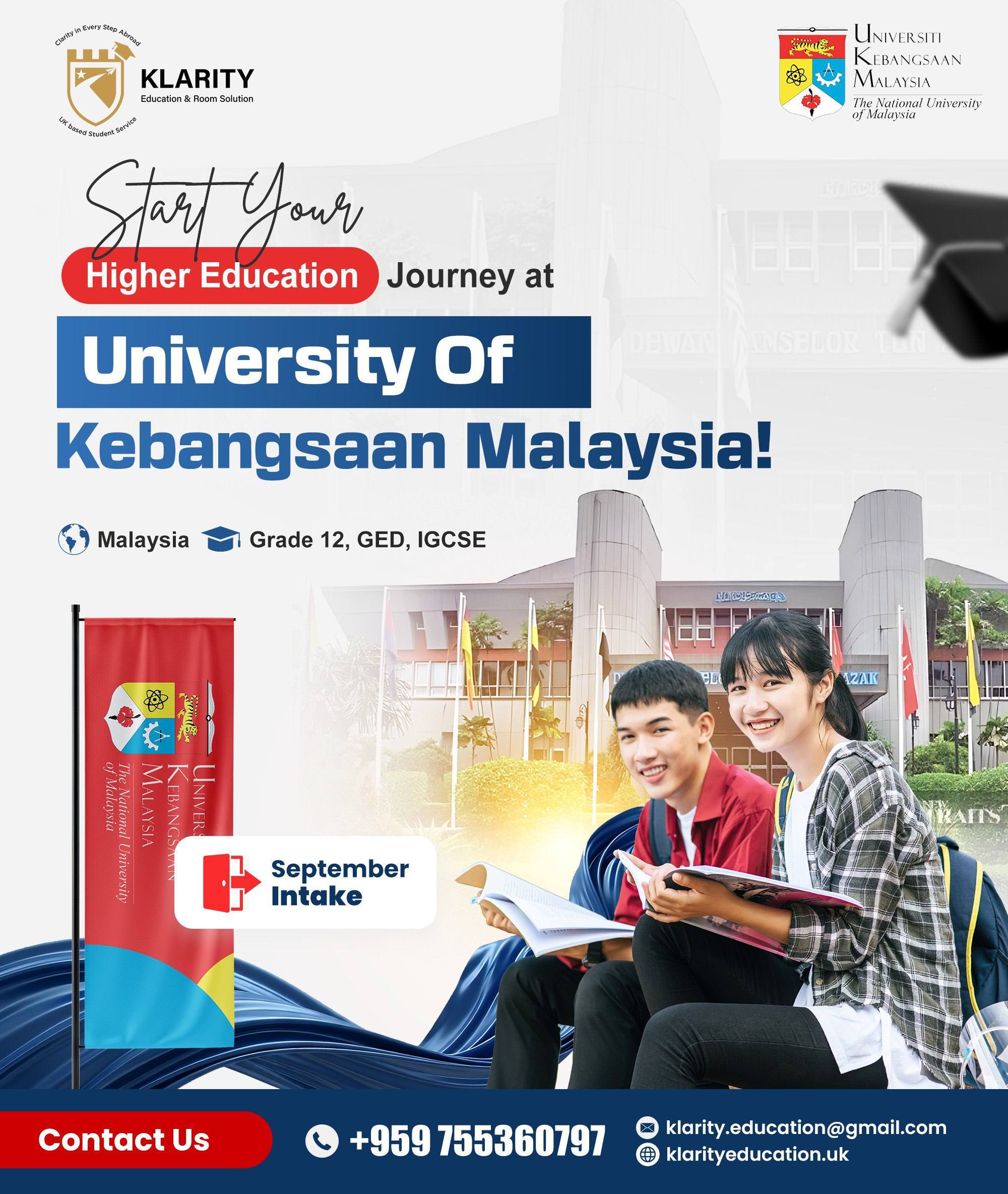 Pursue a world-class education affordably at Malaysia’s premier public university, Universiti Kebangsaan Malaysia (UKM)! 🇲🇾🎓
